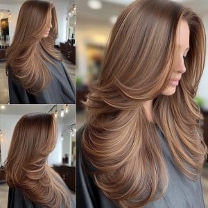 Chestnut Brown Layered Hair