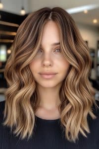 Chocolate Brown with Honey Blonde Highlights Hair