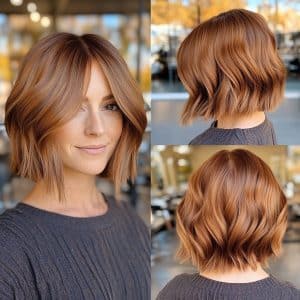Cinnamon Bronze Bob Hair