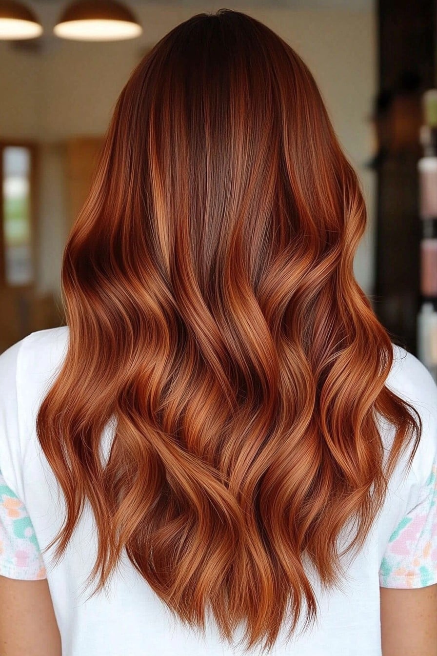 Cinnamon Red Brown Waves