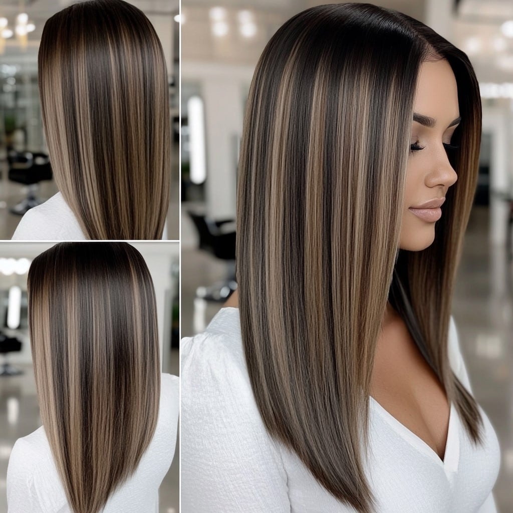 Cool-Toned Mocha with Ash Blonde Highlights