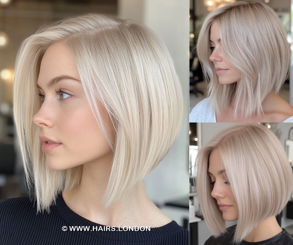 Cool-Toned Platinum Blonde Bob Hair