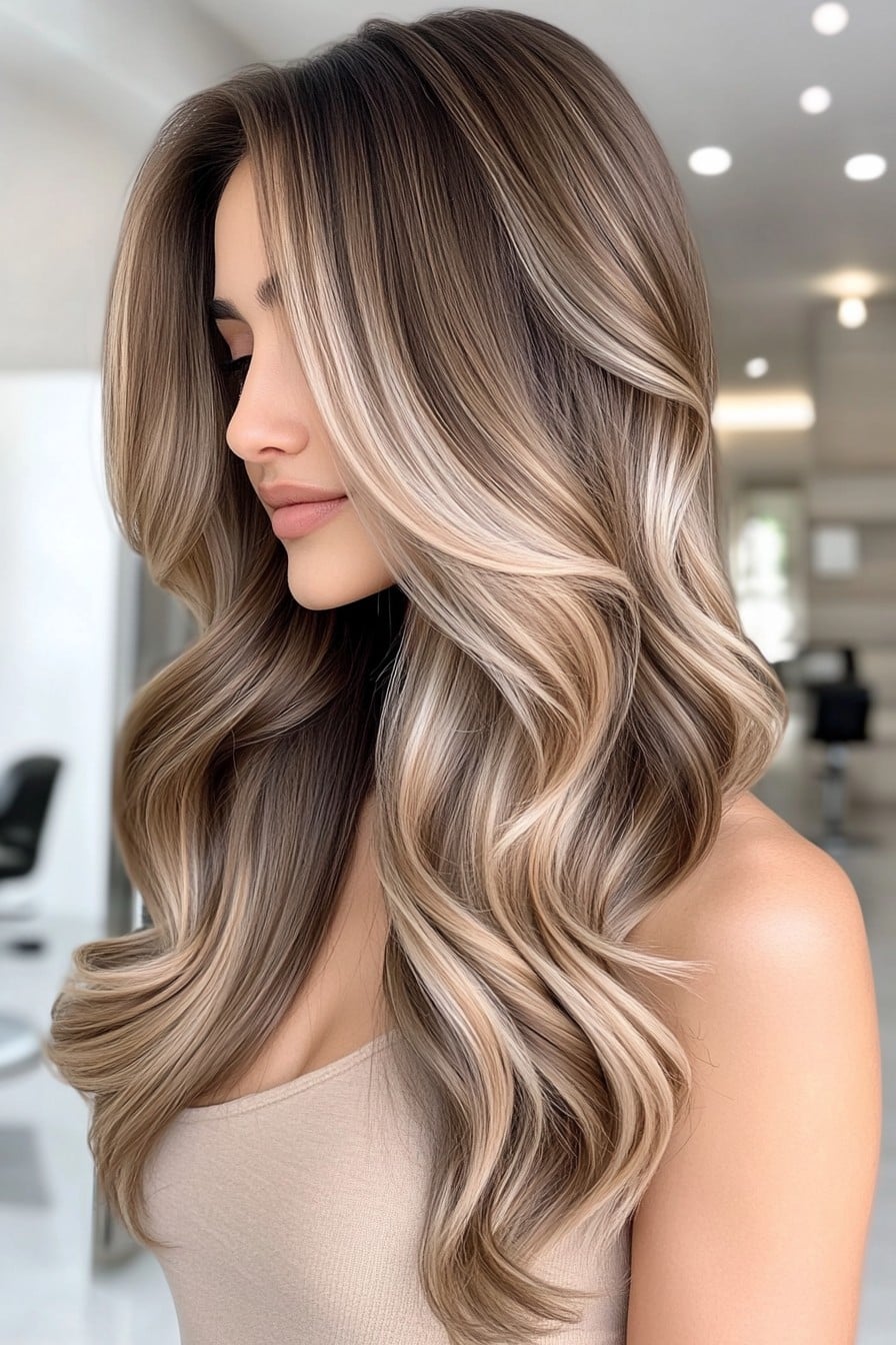 Creamy Mushroom Blonde Balayage