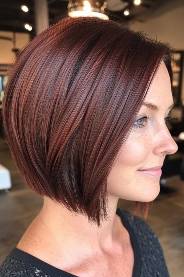 Deep Mahogany Brown Hair