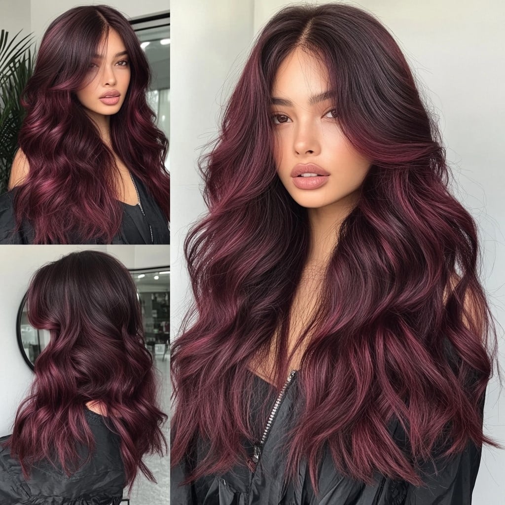 Deep Plum Burgundy Waves