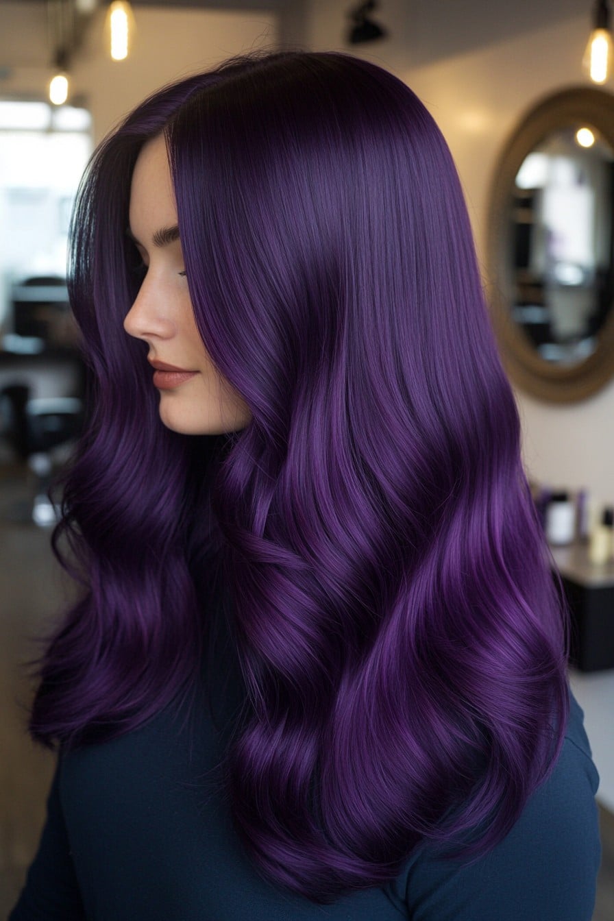 Deep Violet Waves Hair