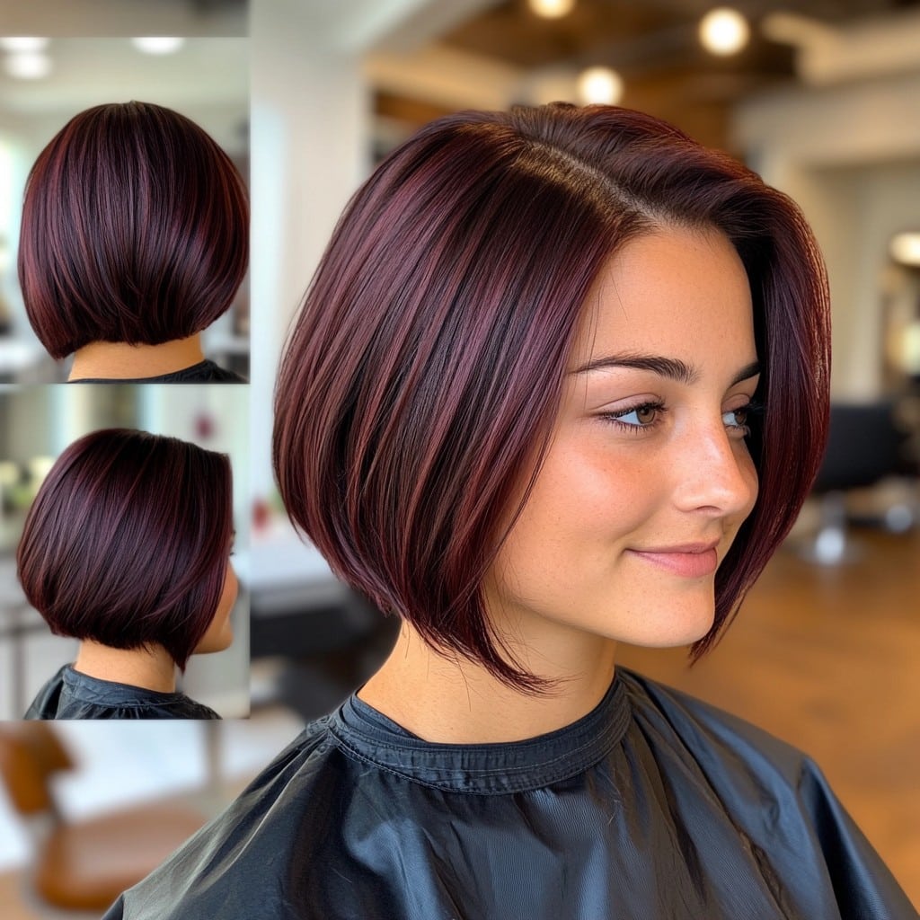 Deep Wine Red Bob Hair