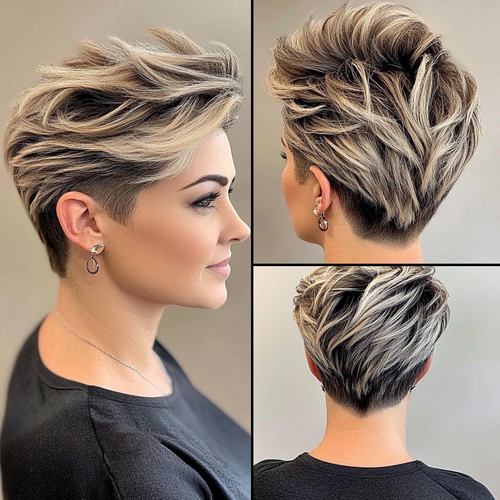 Dimensional Ash Blonde Pixie