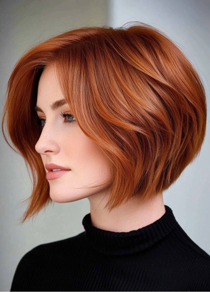 Ginger Copper Textured Bob