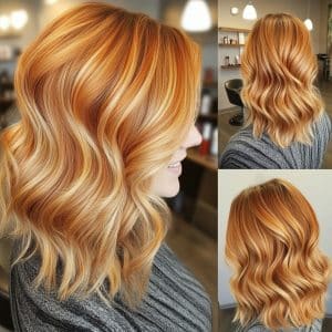 Golden Copper Balayage Hair