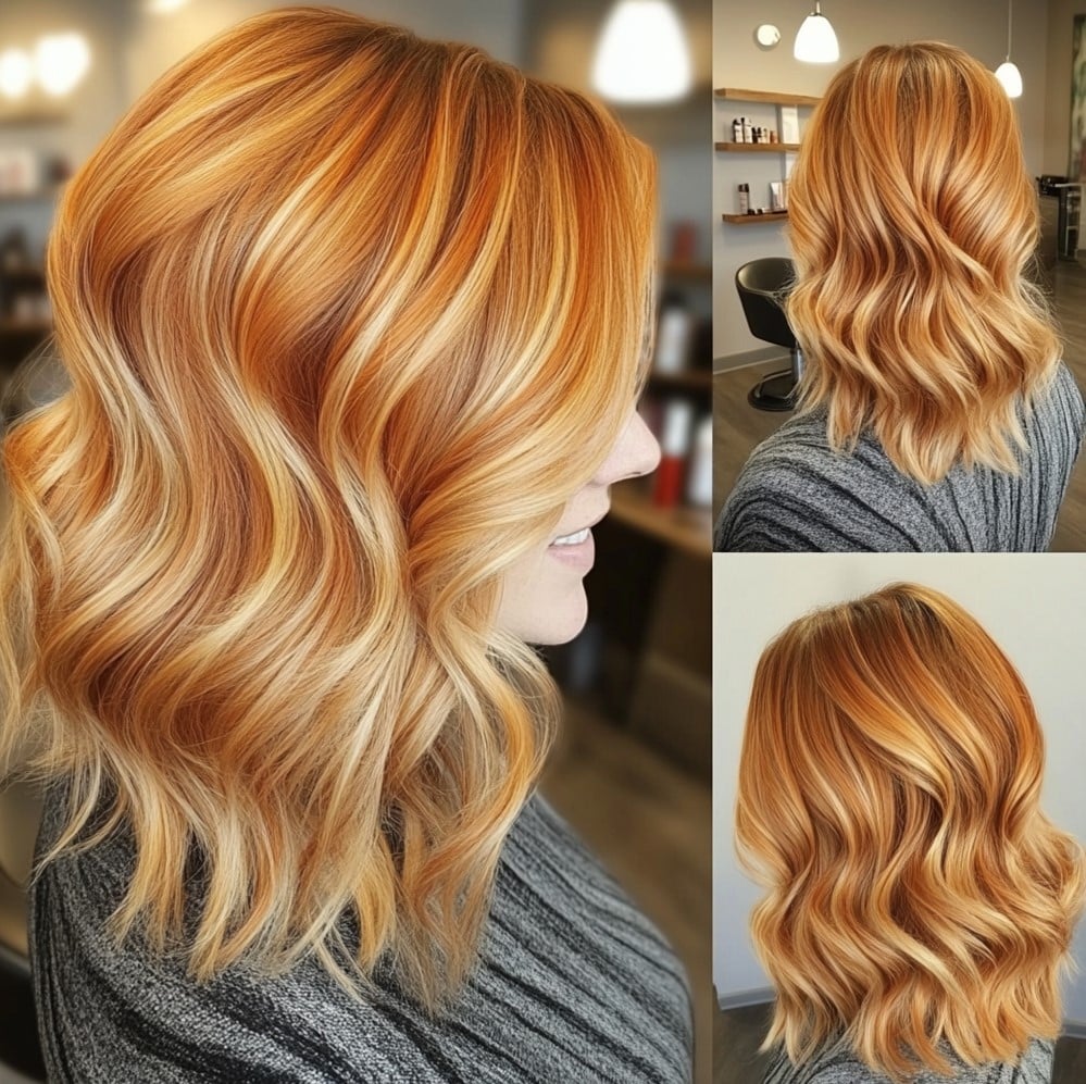 Golden Copper Balayage Hair