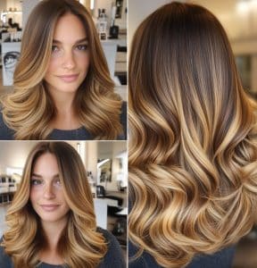 Golden Honey Balayage Brown Hair