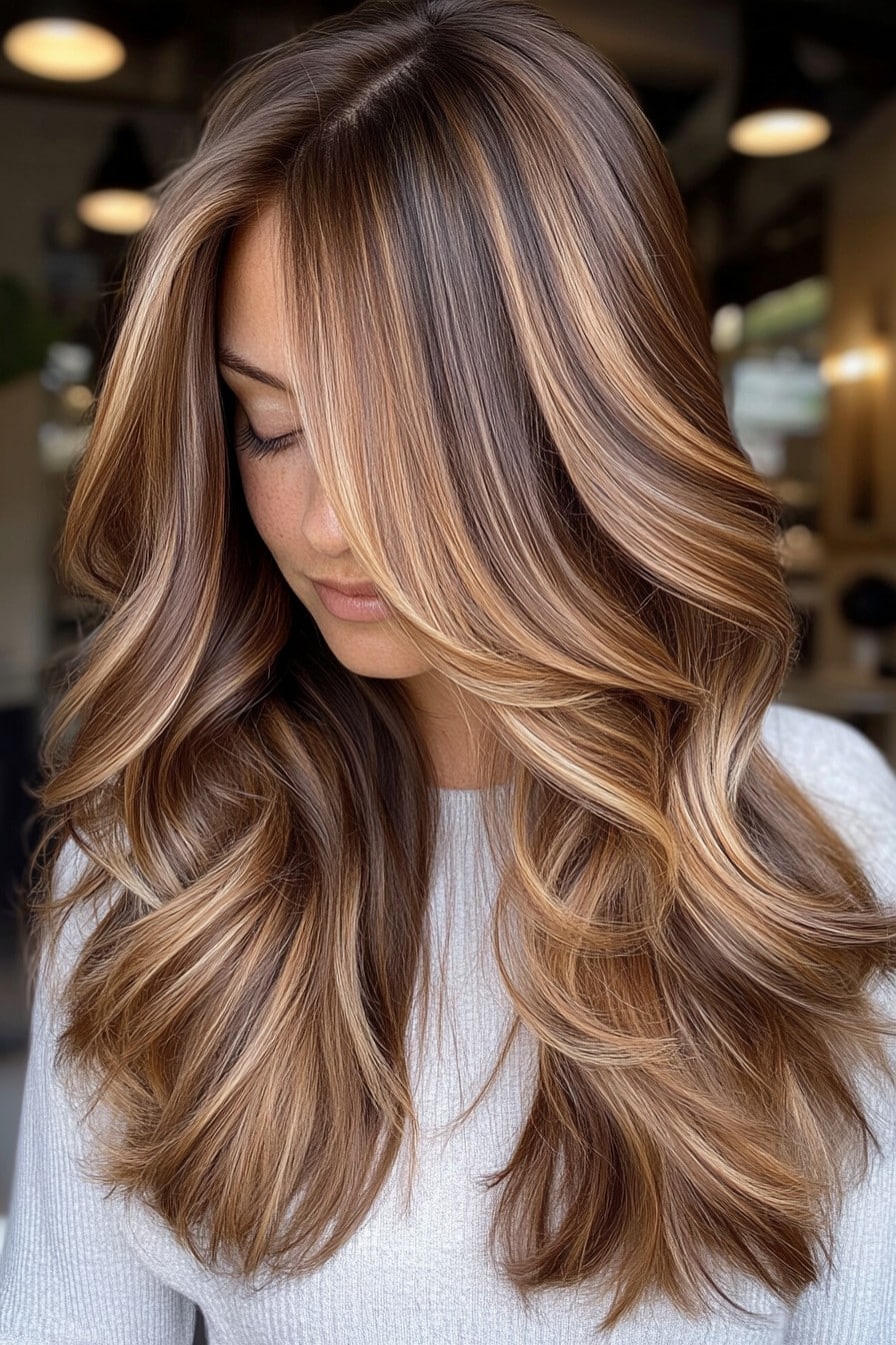 Golden Mocha Swirl Hair