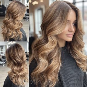 Honey Blonde Money Piece Hair