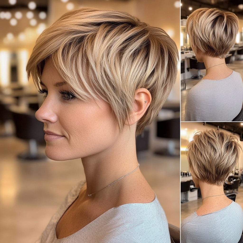 Honey Blonde Pixie Hair