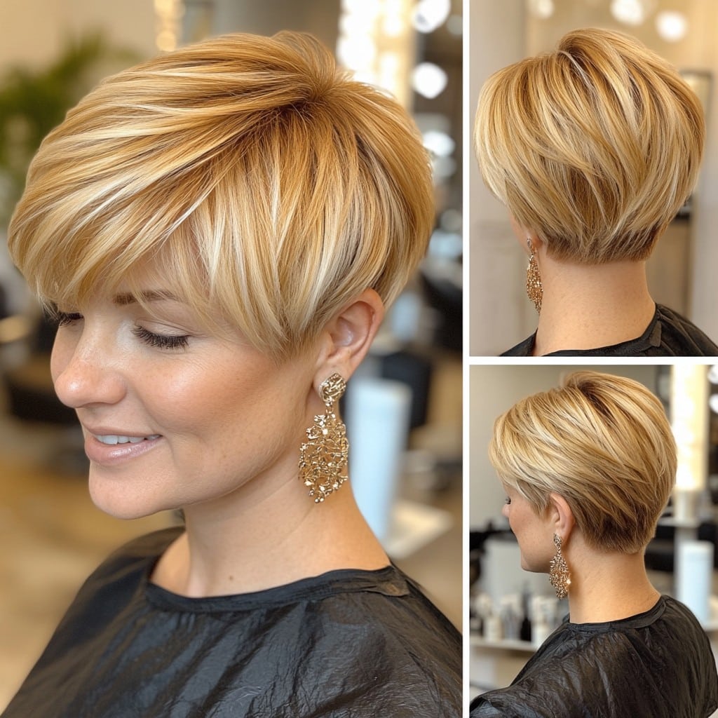Honey Blonde Pixie Hair
