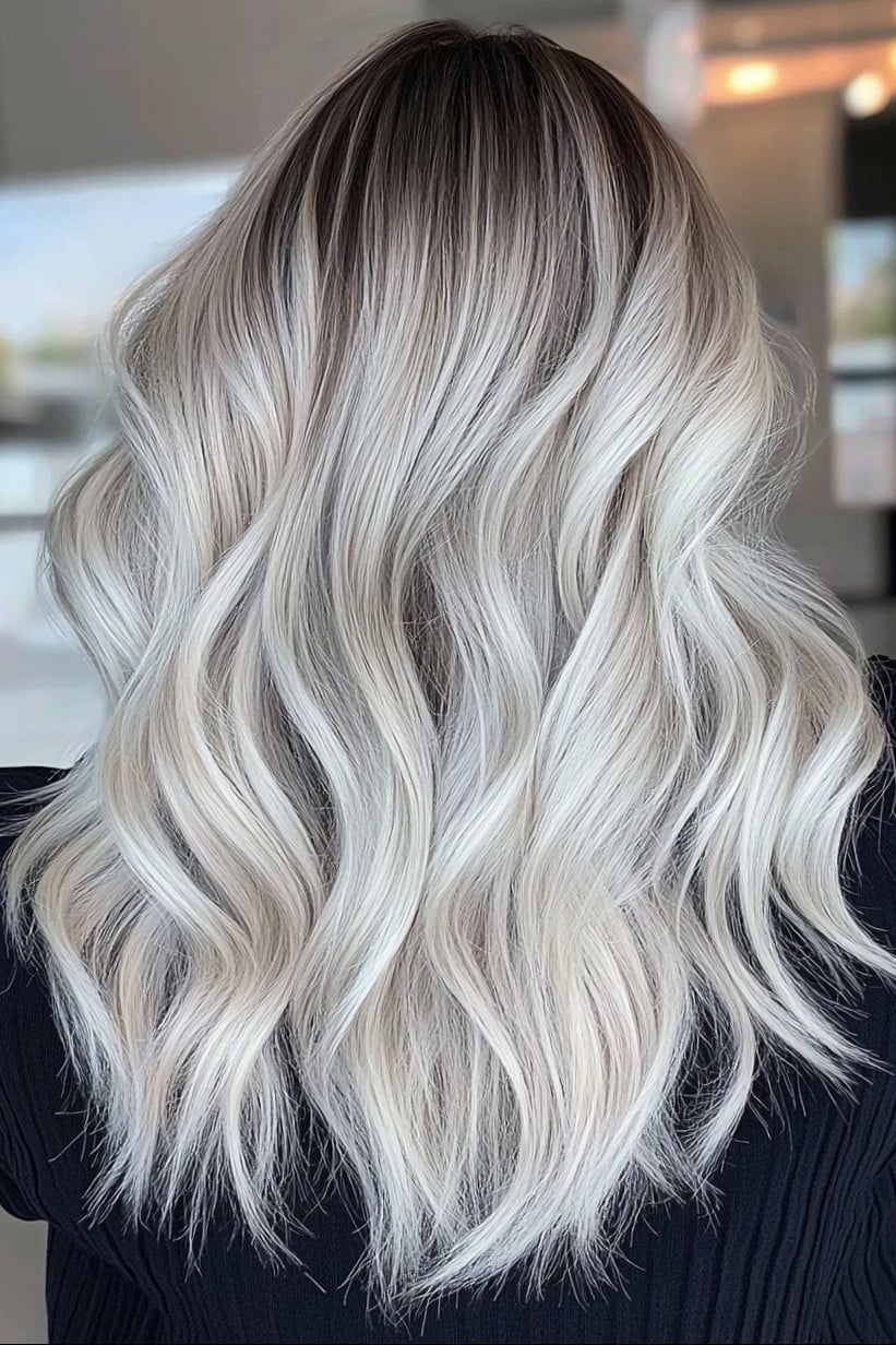 Icy Blonde Balayage Waves