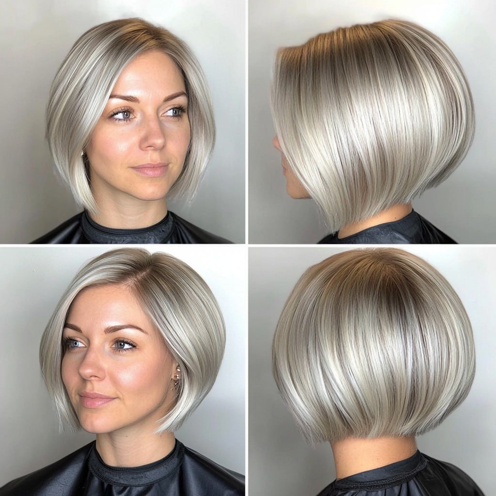 Icy Champagne Blonde Bob Hair