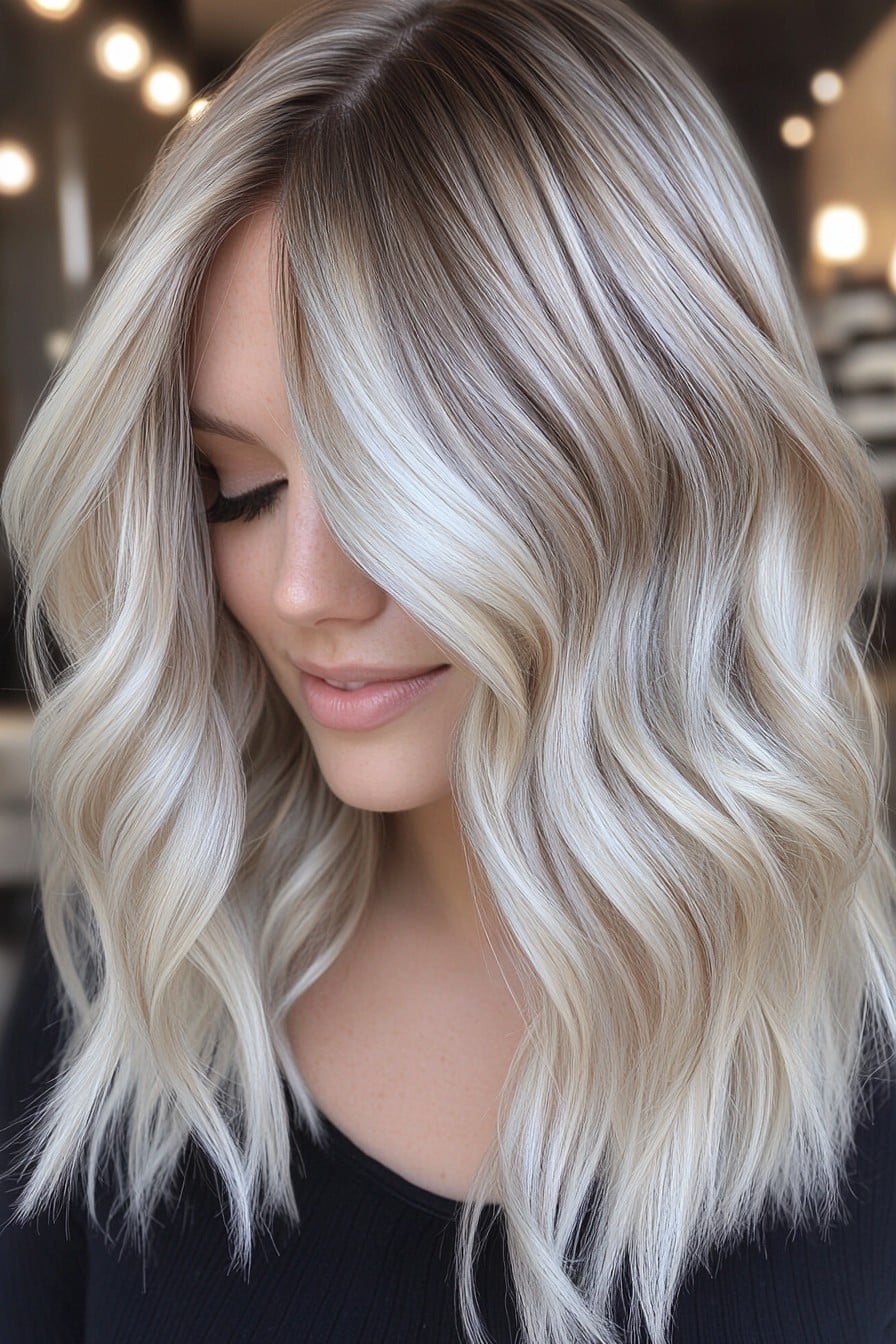 Icy Champagne Blonde Hair