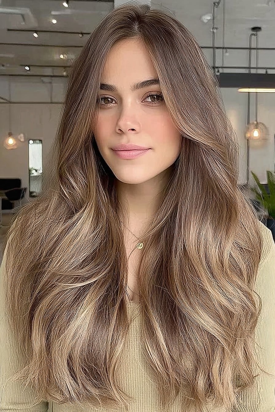 Light Brown with Soft Blonde Ribbons