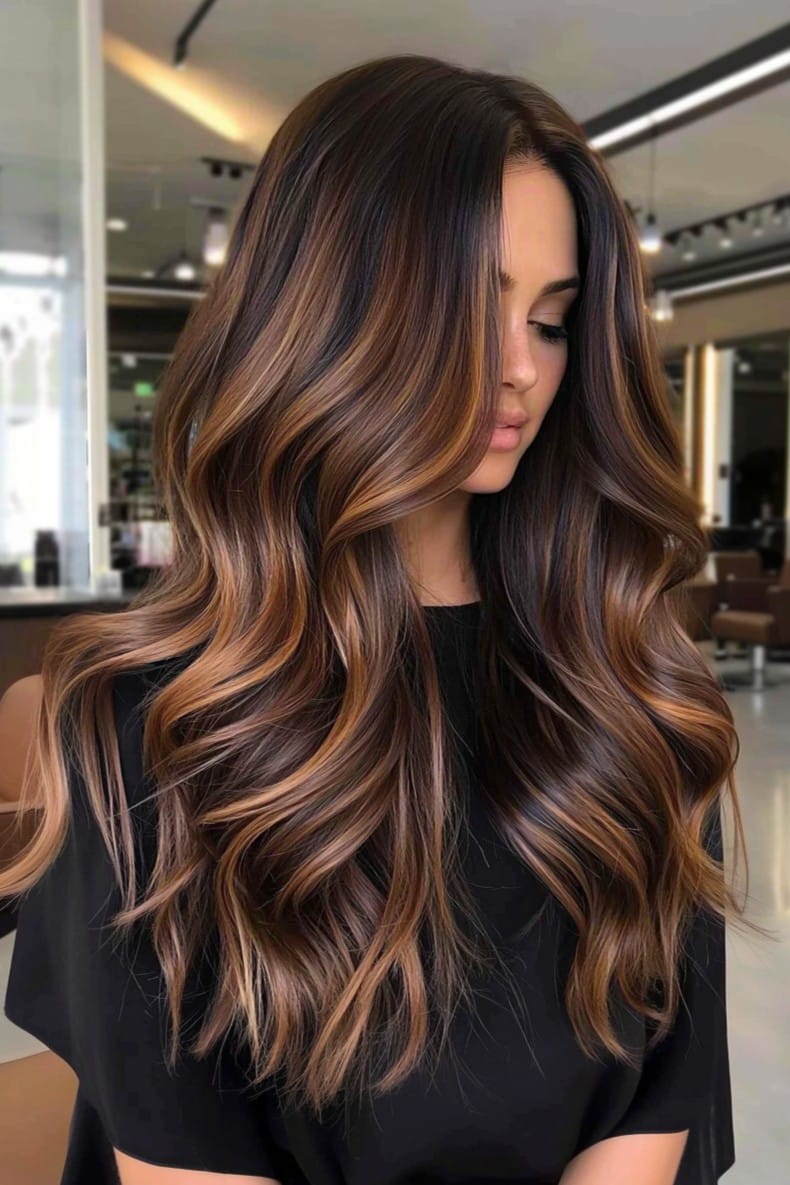 Luxurious Chocolate Brown Balayage