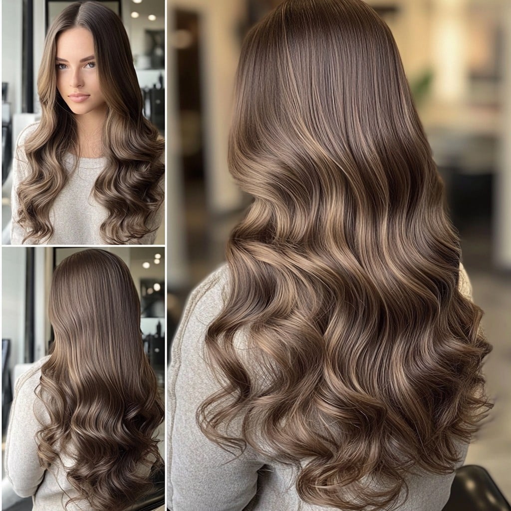 Mocha Brown with Soft Highlights Hair