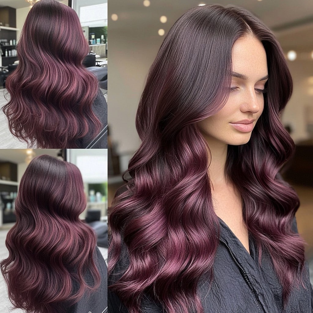 Mulled Wine Red Highlights Hair