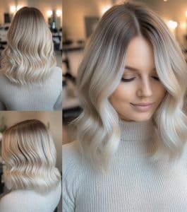 Platinum Blonde Balayage Hair