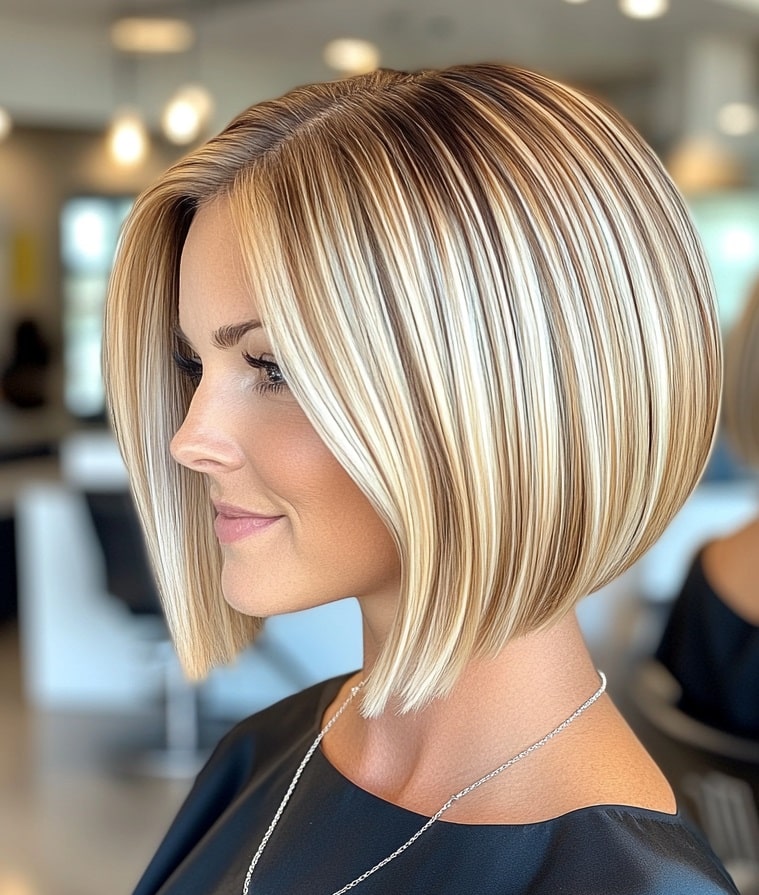 Platinum Blonde Bob with Dark Roots
