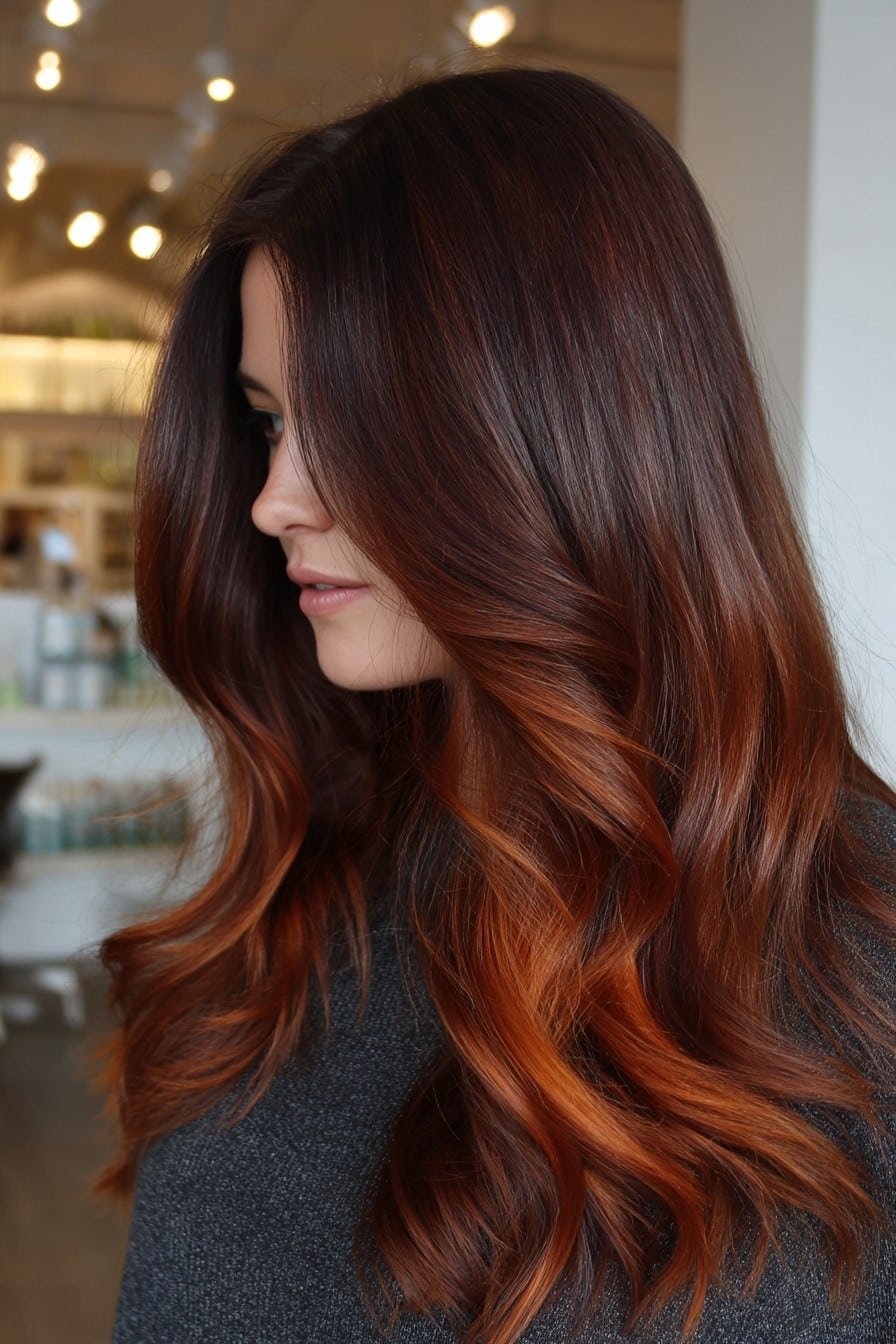 Pumpkin Spice Balayage Hair