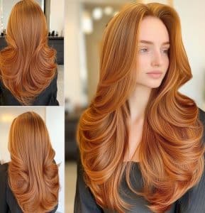 Radiant Copper Layered Hair