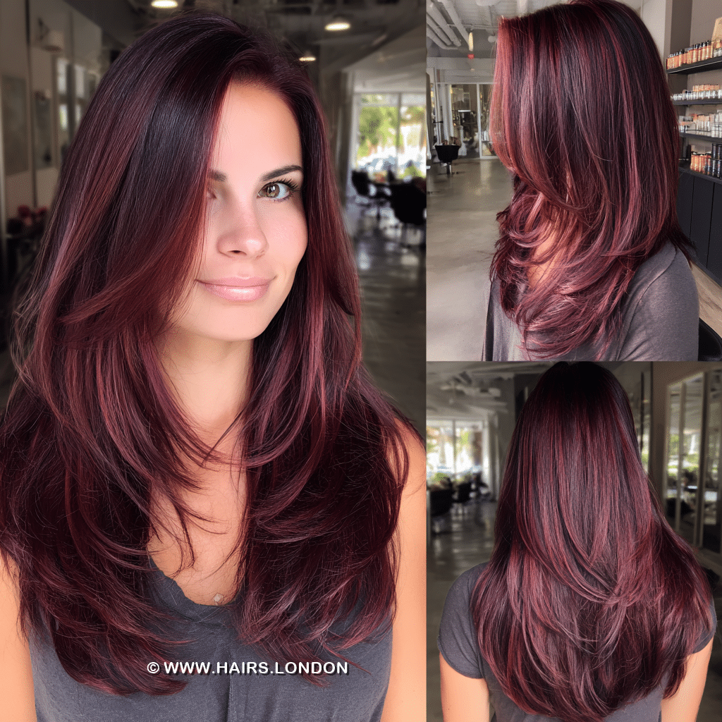 Rich Burgundy Balayage Hair