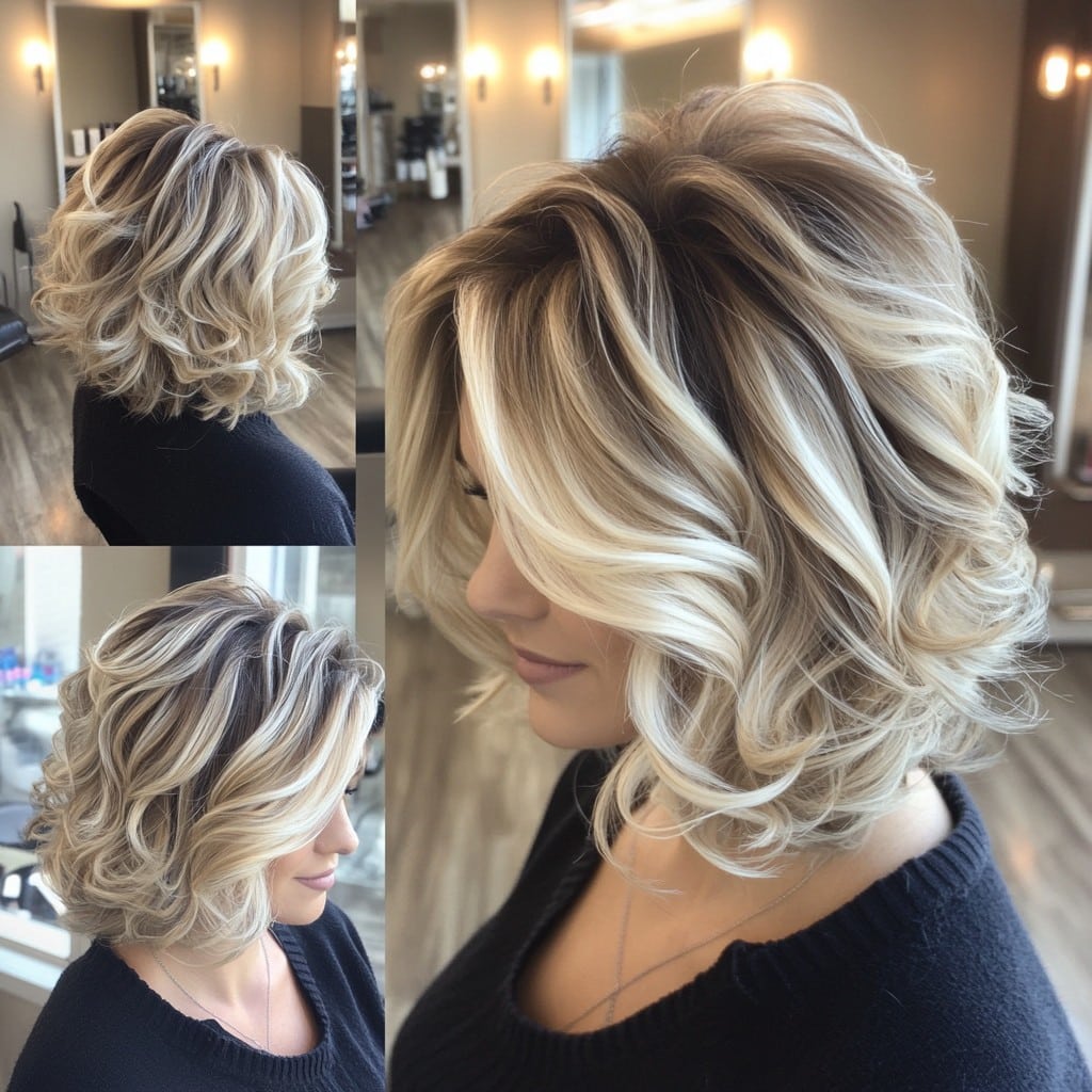 Rooted Platinum Blonde Bob Hai