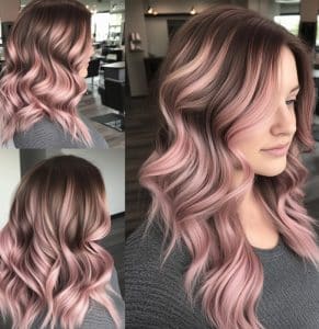 Rose Gold Balayage Hair