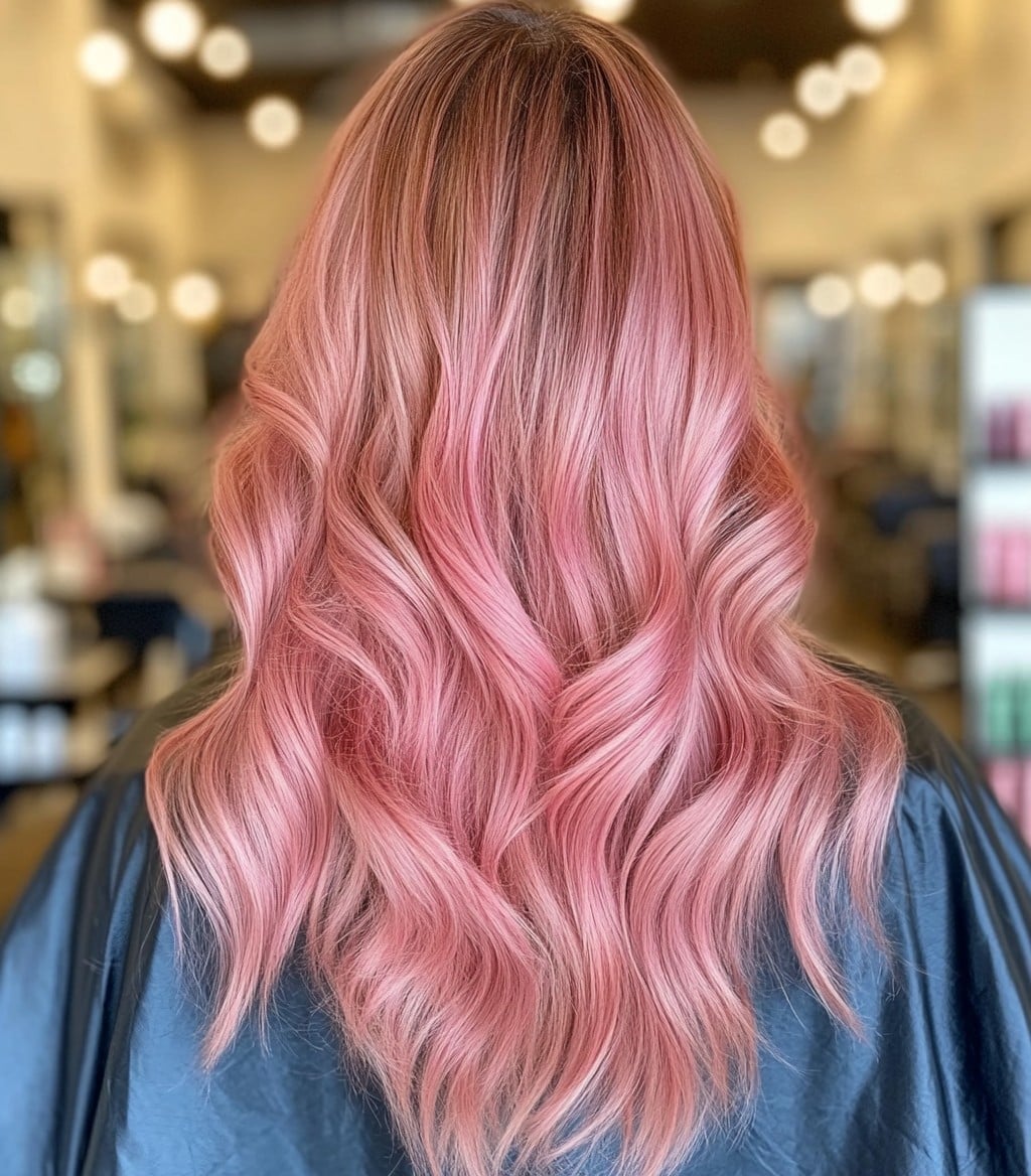 Rose Gold Waves Hair