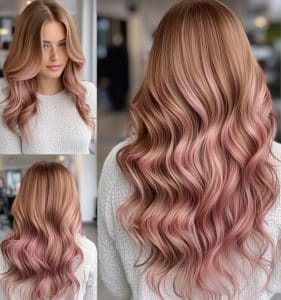 Rose-Tinted Light Brown Hair