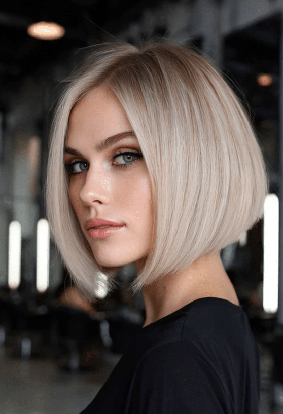Soft Champagne Blonde Bob Hair