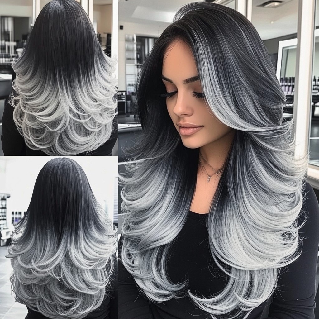 Silver Ice Melt Hair