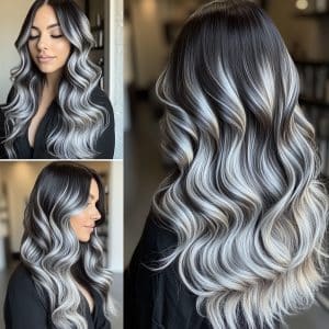 Silver Smoke Balayage Hair