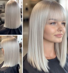Sleek Platinum Blonde Hair
