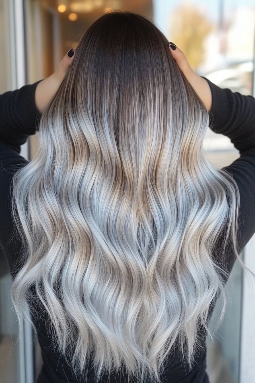 Smoky Silver Ice Blonde Hair