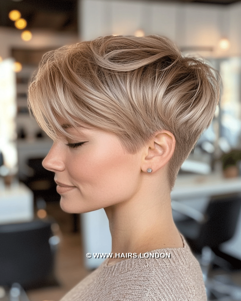 Soft Ash Blonde Pixie Hair