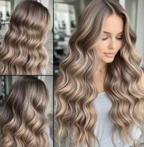 Soft Ash Bronde Waves Hair