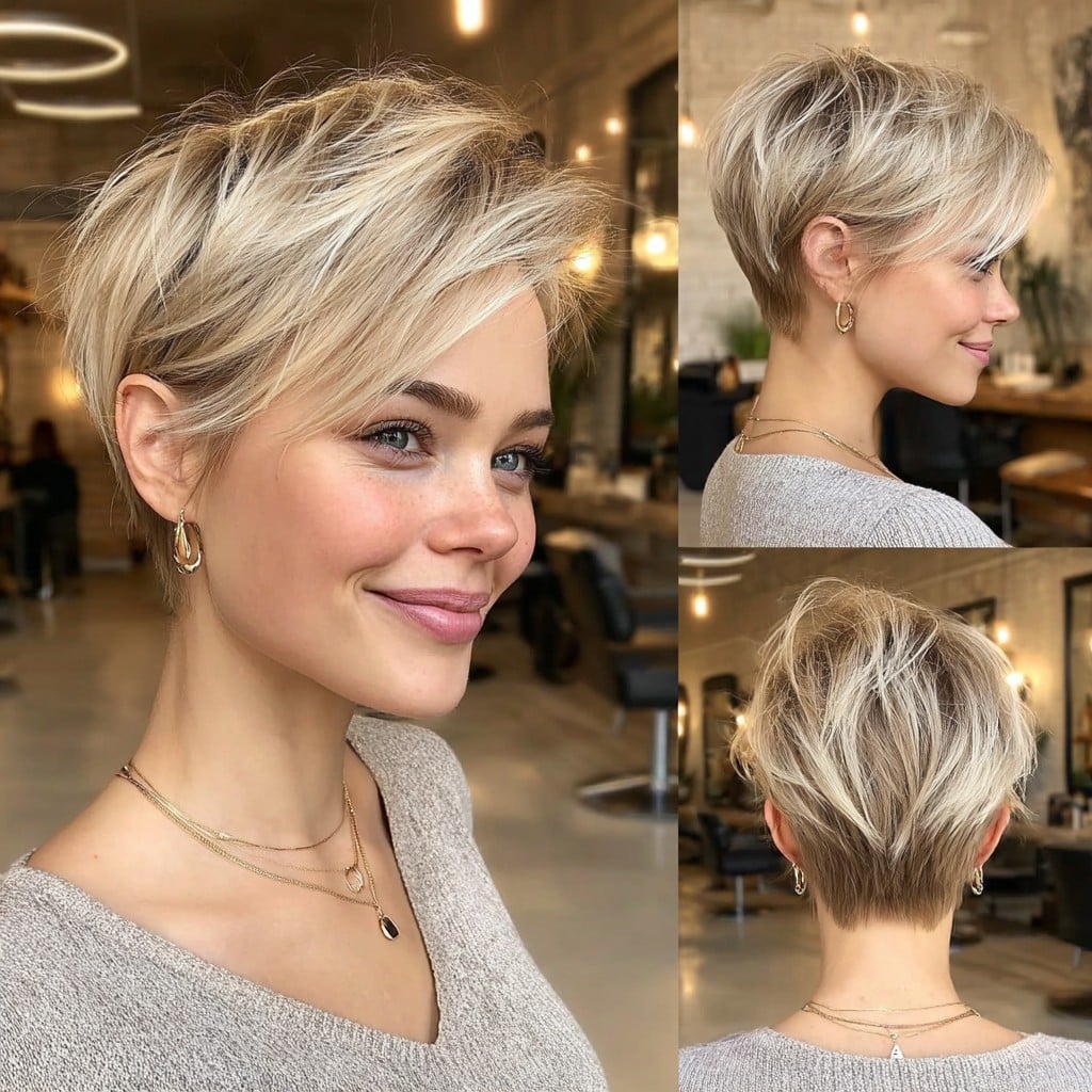 Soft Blonde Pixie Hair