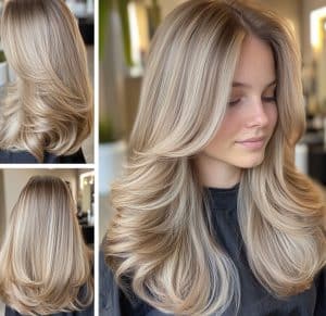 Sunlit Blonde Highlights Hair