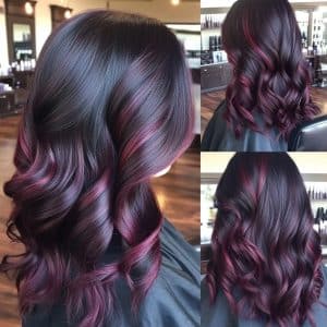 Velvet Burgundy Balayage Hair