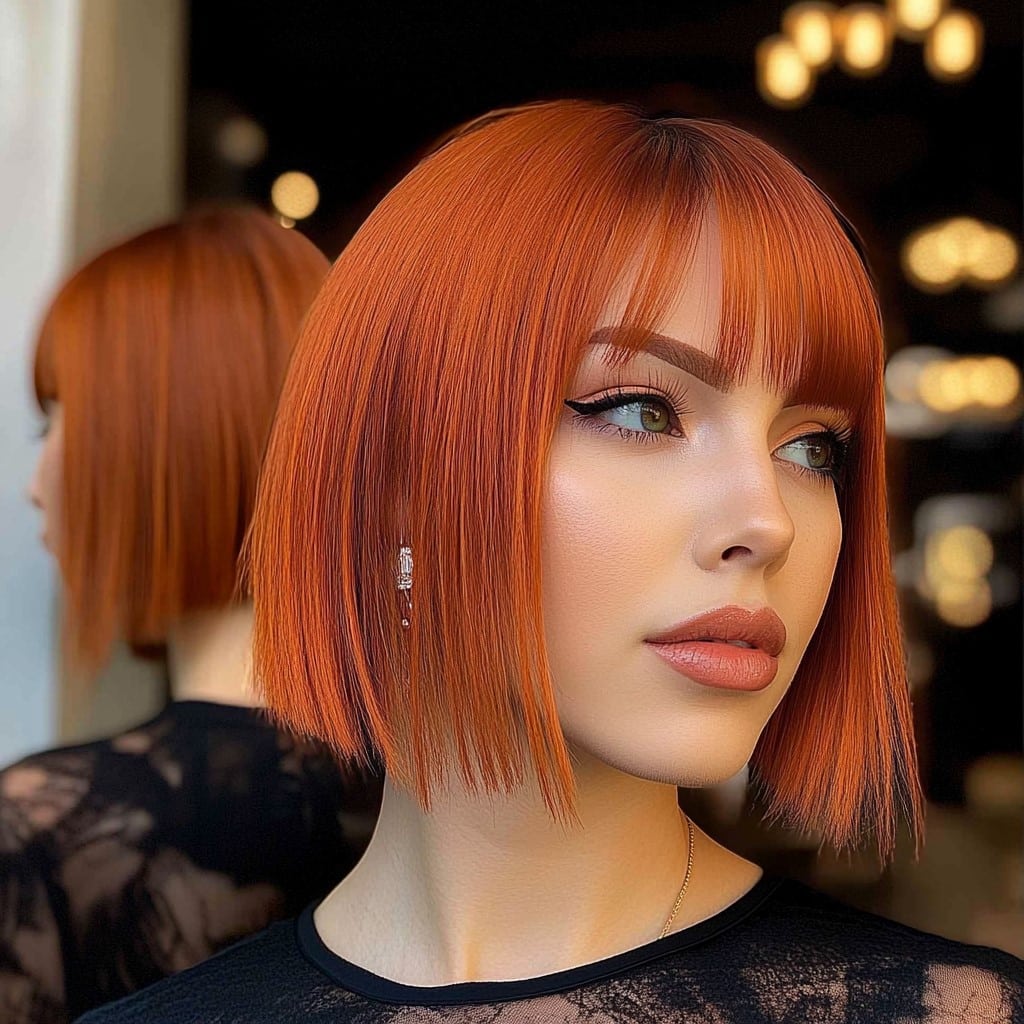 Vibrant Copper Orange Bob