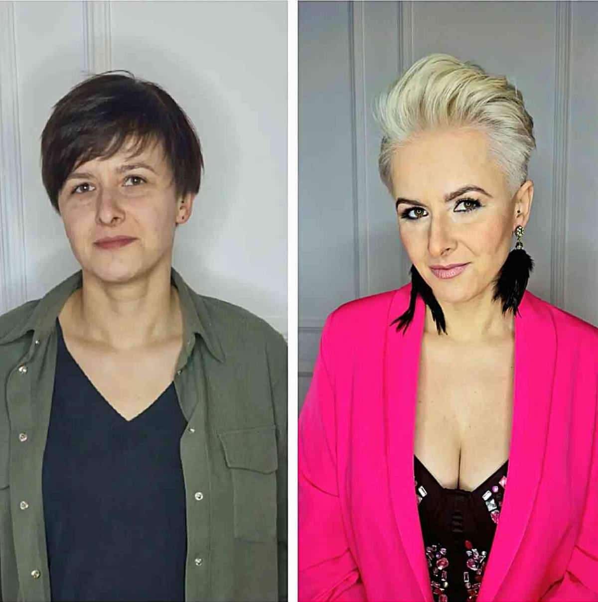 Amazing Blonde Pixie Makeover for women with a new stylish vibe