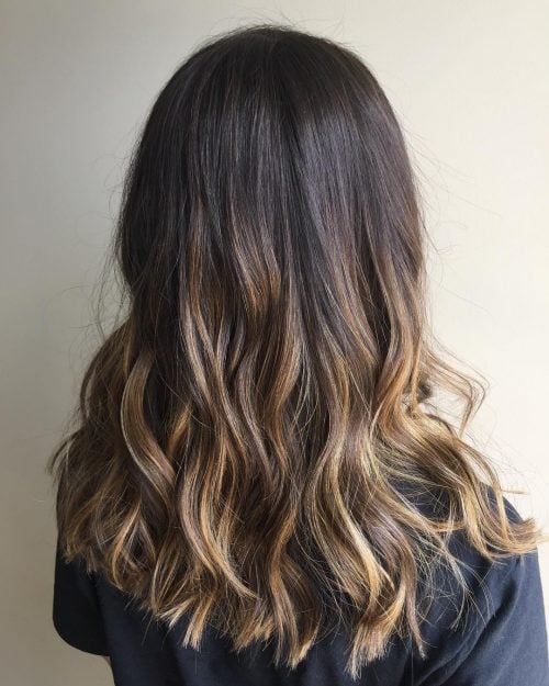 Blended Dark to Golden Brown Ombre