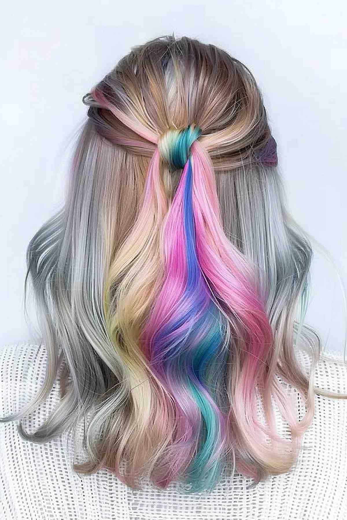 Hidden unicorn rainbow hair